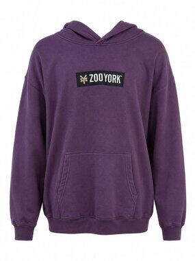 Zoo York Plum Purple Embroidered Logo Oversized Hoodie Men's XXL